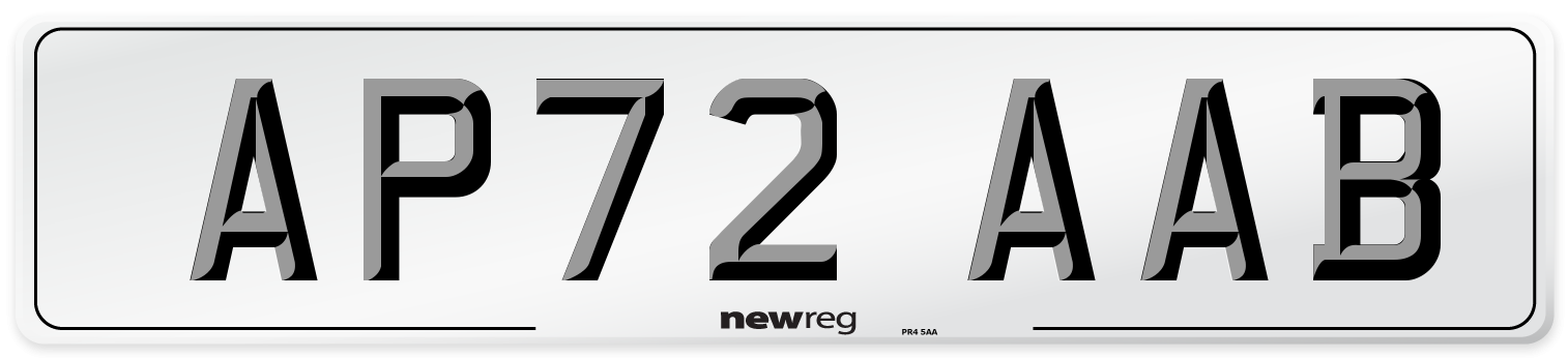 AP72 AAB Number Plate from New Reg